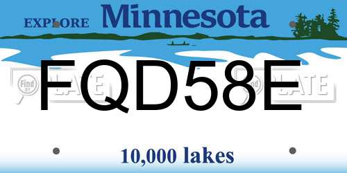 FQD58E Minnesota License Plate