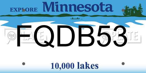 FQDB53 Minnesota License Plate