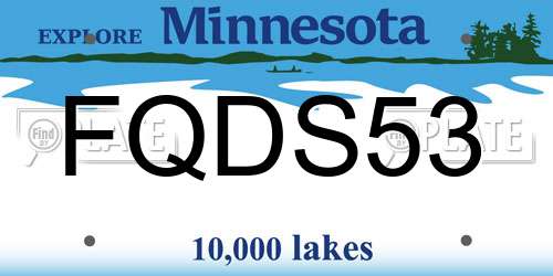 FQDS53 Minnesota License Plate