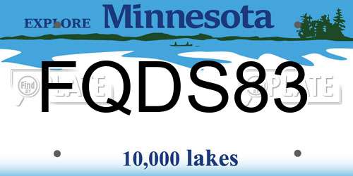 FQDS83 Minnesota License Plate