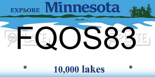 FQOS83 Minnesota License Plate