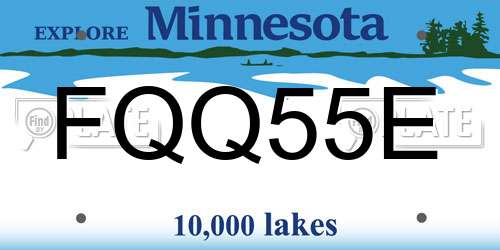 FQQ55E Minnesota License Plate