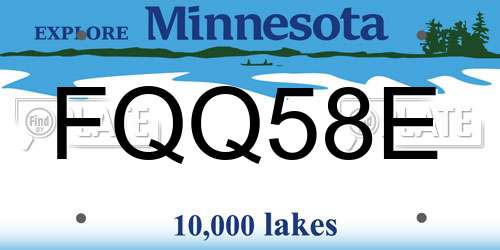 FQQ58E Minnesota License Plate