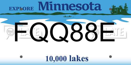 FQQ88E Minnesota License Plate