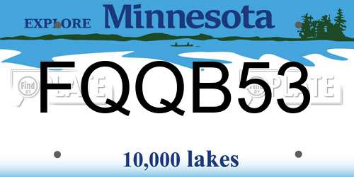 FQQB53 Minnesota License Plate