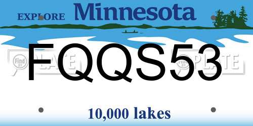 FQQS53 Minnesota License Plate