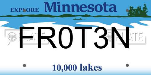 FR0T3N Minnesota License Plate