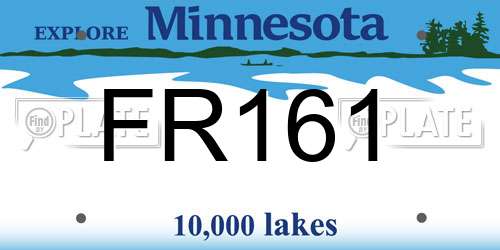 FR161 Minnesota License Plate