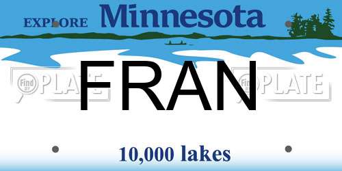 FRAN Minnesota License Plate