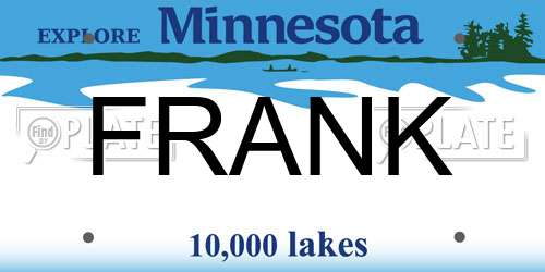 FRANK Minnesota License Plate