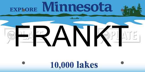 FRANKT Minnesota License Plate