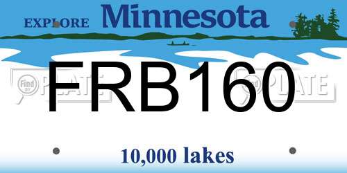 FRB160 Minnesota License Plate