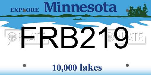 FRB219 Minnesota License Plate