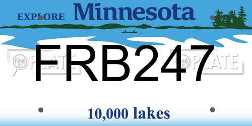 FRB247 Minnesota License Plate