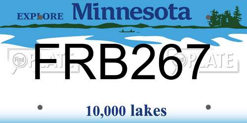 FRB267 Minnesota License Plate
