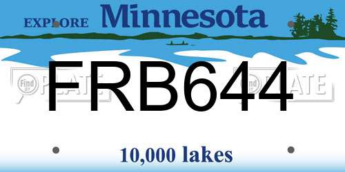 FRB644 Minnesota License Plate