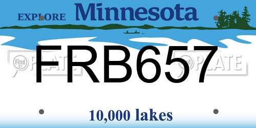 FRB657 Minnesota License Plate