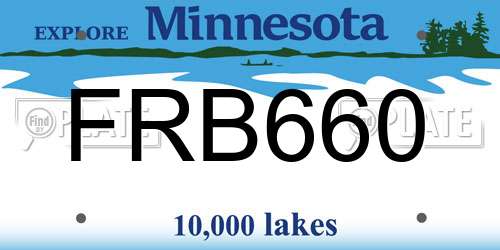 FRB660 Minnesota License Plate
