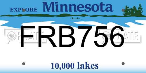 FRB756 Minnesota License Plate