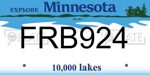 FRB924 Minnesota License Plate