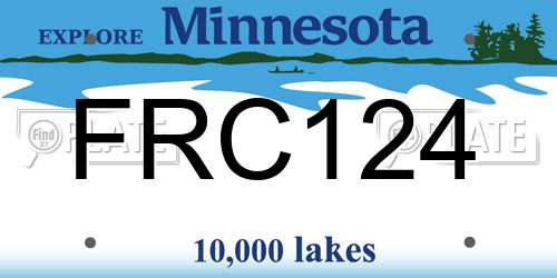 FRC124 Minnesota License Plate