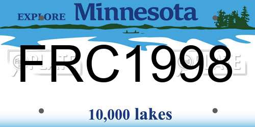 FRC1998 Minnesota License Plate