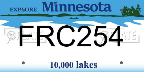 FRC254 Minnesota License Plate