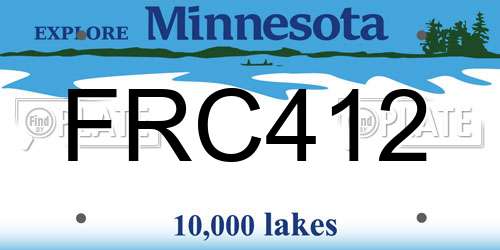 FRC412 Minnesota License Plate