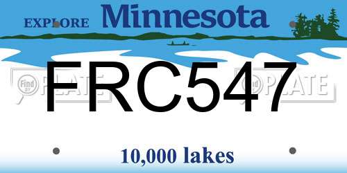 FRC547 Minnesota License Plate