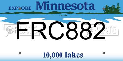 FRC882 Minnesota License Plate