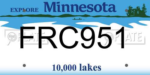 FRC951 Minnesota License Plate