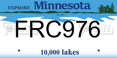 FRC976 Minnesota License Plate