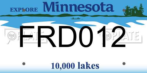 FRD012 Minnesota License Plate