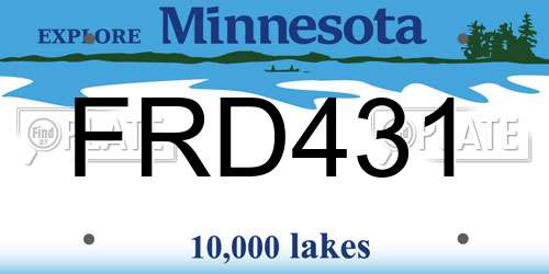 FRD431 Minnesota License Plate
