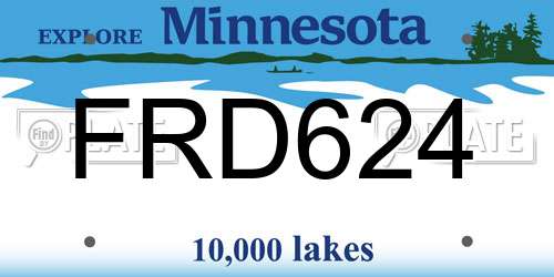 FRD624 Minnesota License Plate