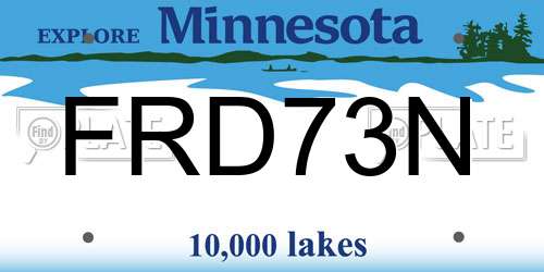 FRD73N Minnesota License Plate