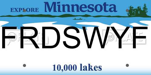 FRDSWYF Minnesota License Plate