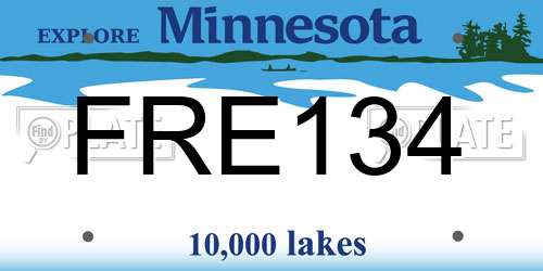FRE134 Minnesota License Plate