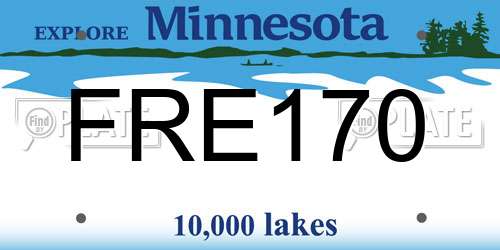FRE170 Minnesota License Plate