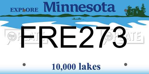 FRE273 Minnesota License Plate
