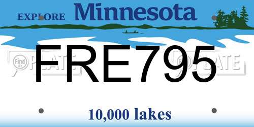FRE795 Minnesota License Plate