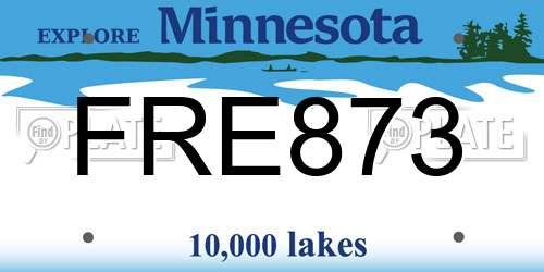 FRE873 Minnesota License Plate