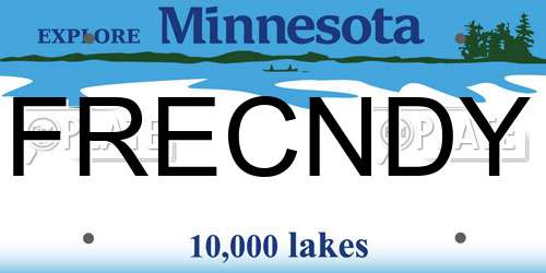 FRECNDY Minnesota License Plate