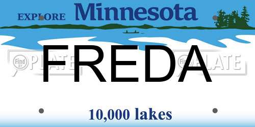 FREDA Minnesota License Plate