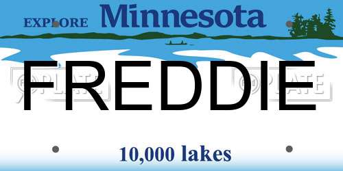 FREDDIE Minnesota License Plate