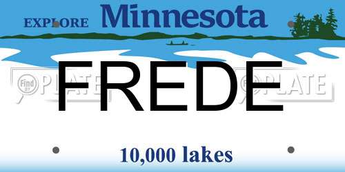 FREDE Minnesota License Plate