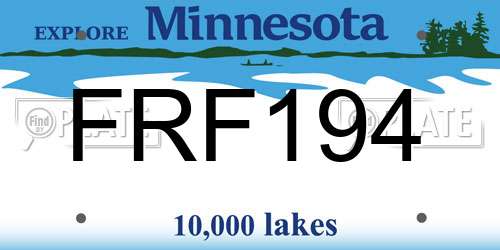 FRF194 Minnesota License Plate