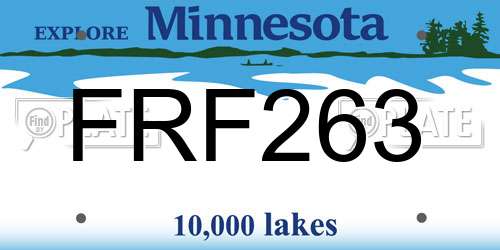 FRF263 Minnesota License Plate