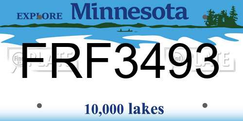FRF3493 Minnesota License Plate