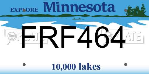 FRF464 Minnesota License Plate